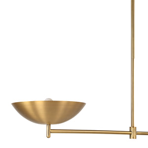 Close-up of Waxlow lighting with a gold finish and bowl-shaped shade