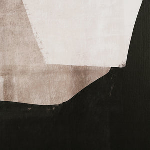 Watson wall decor showing an abstract design with beige and black shapes on a textured background.