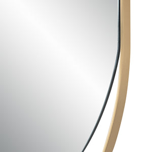Close-up of Ecru Wall Mirror showcasing the smooth surface and gold frame detail.