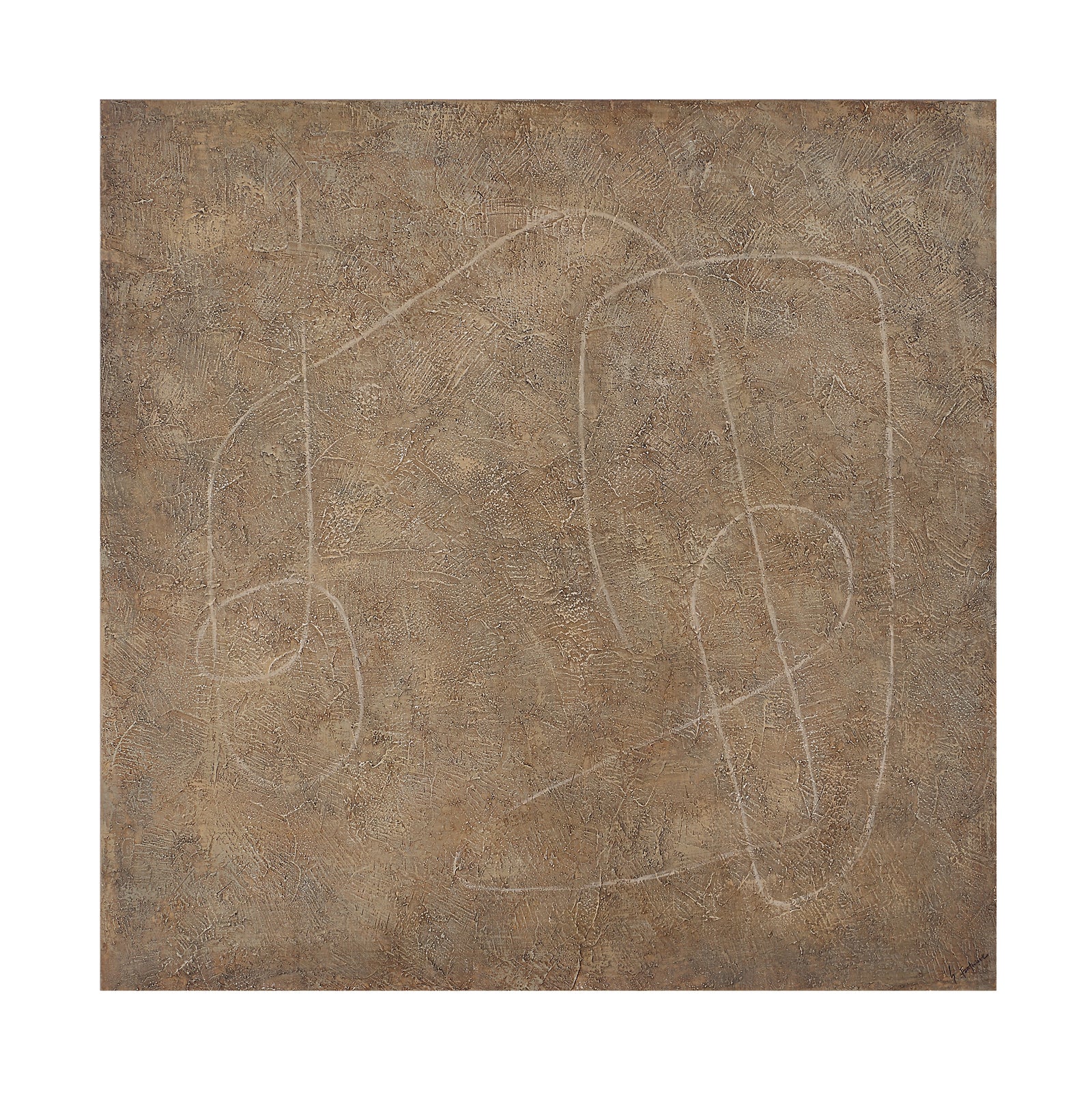 Berkeley Canvas Art featuring abstract lines on a textured brown background