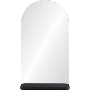 Lucila Wall Mirror with an arched top and black base, front view