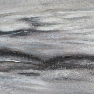 Baelish Canvas Art close-up of abstract gray and white textures with gentle black lines
