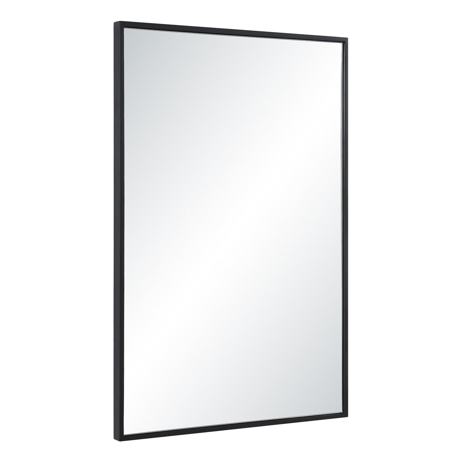 Agata mirror with a sleek black frame and a clear reflective surface, front view.