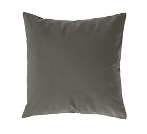 Antwerp Indoor Pillow in dark gray, soft fabric, square shape, front view.