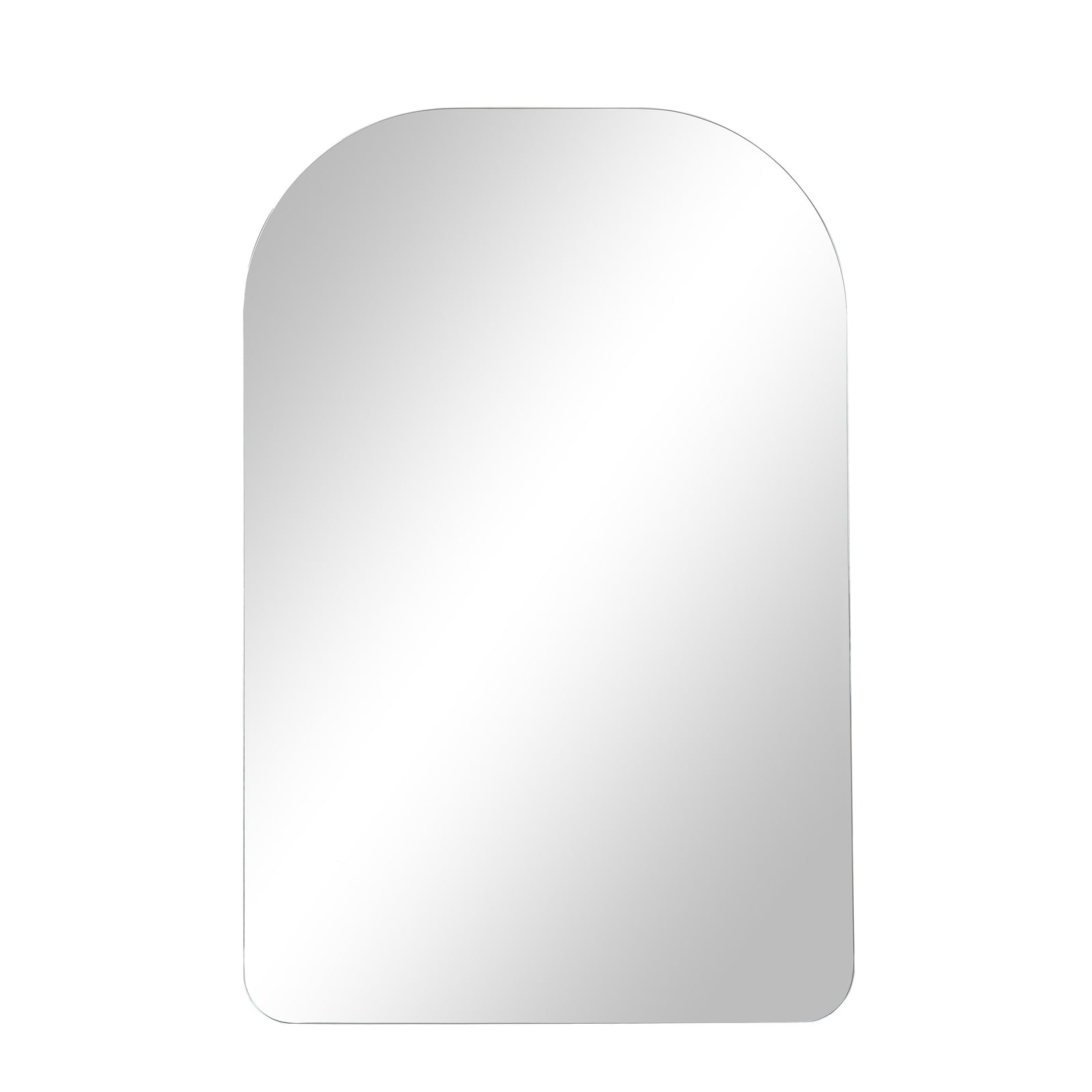 Chania mirror by Renwil, arched top, sleek silver frame, minimalist design