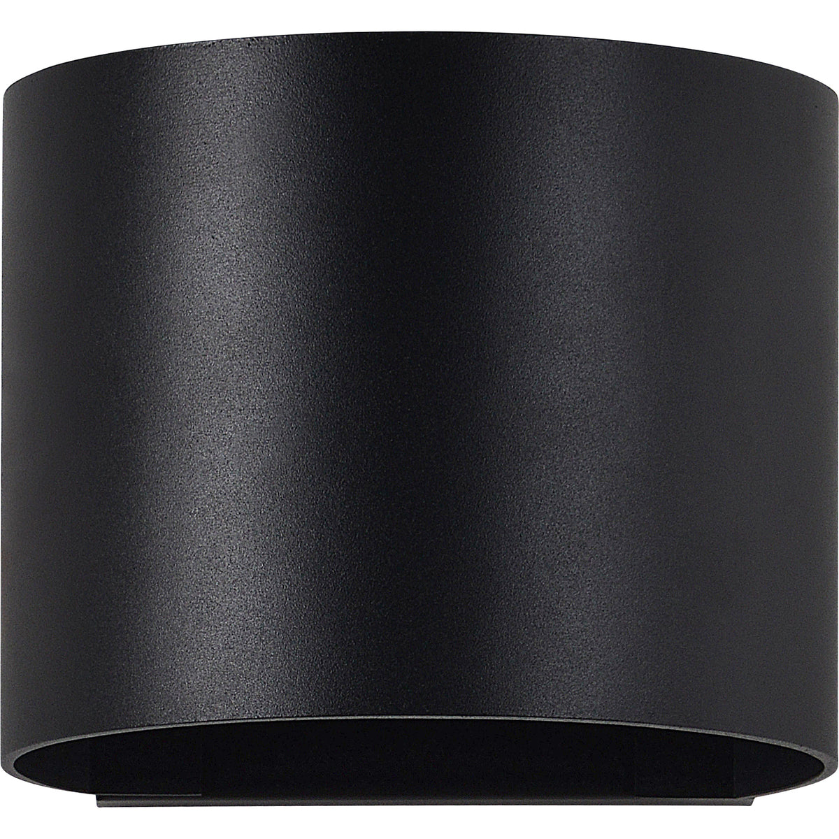 Lark Wall Sconce in matte black finish, cylindrical design with smooth surface.