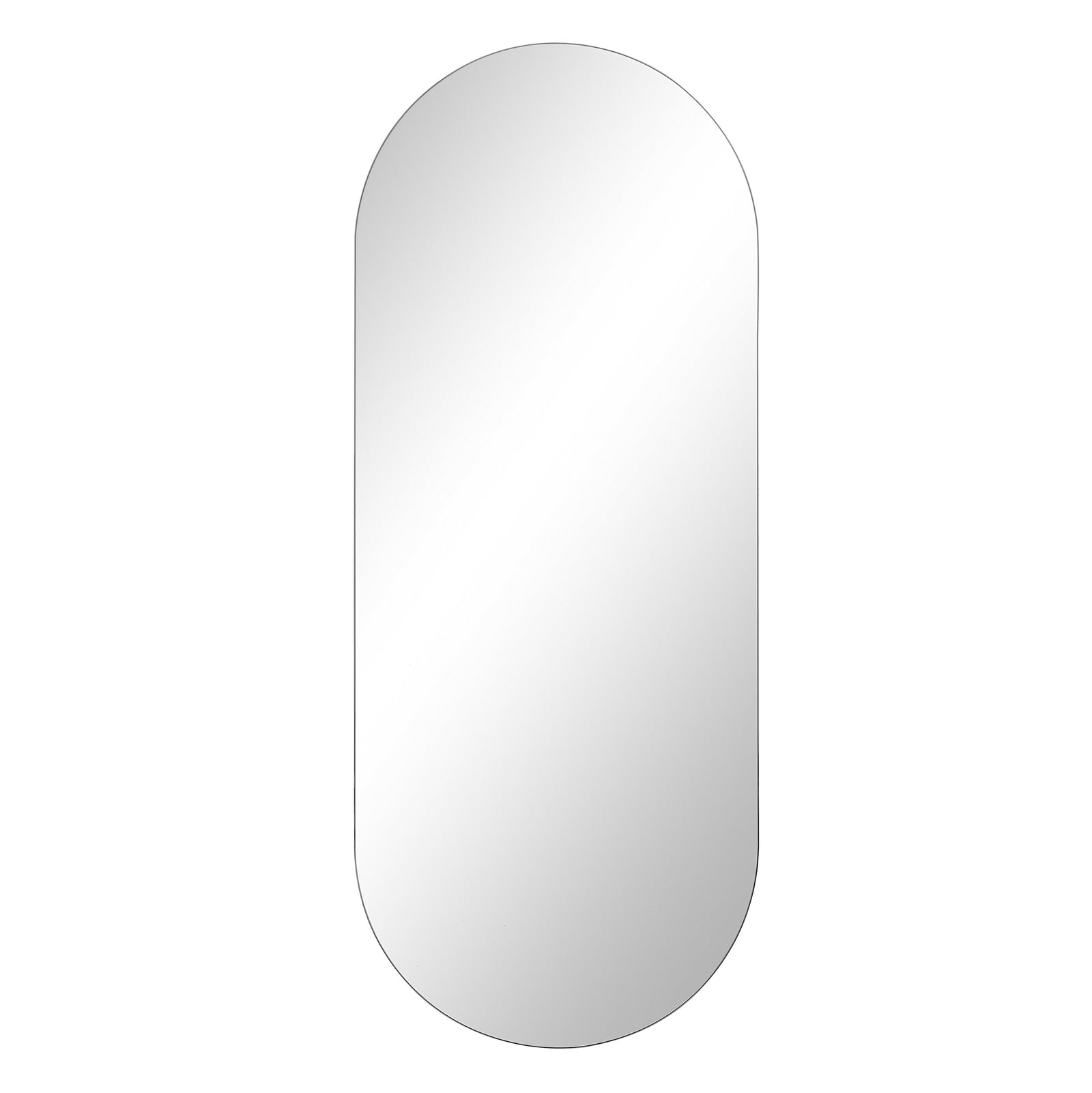Kastelli mirror with an oval shape and smooth reflective surface.