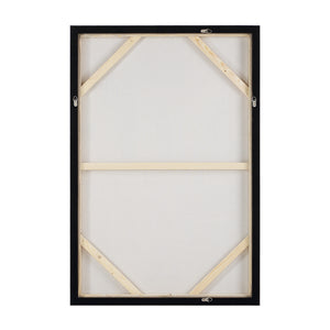 Back view of Iberis canvas art, showing wooden frame and support structure.
