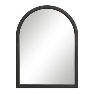 Olfito mirror with a black frame, arched top, showcasing a reflective surface.