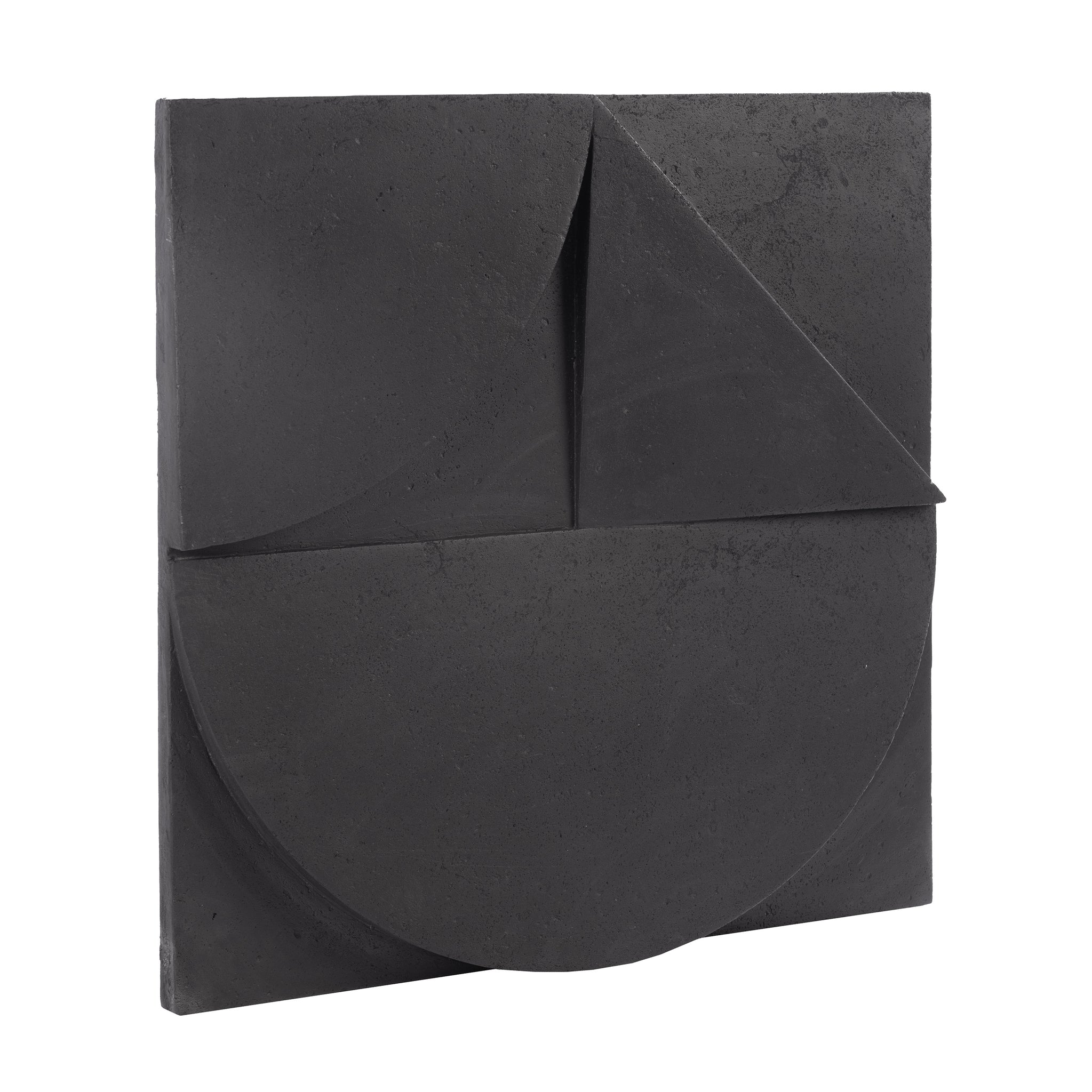 Serino wall decor with a three-dimensional design in matte black.