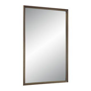 Sandcastle Wall Mirror featuring a bronze frame, angled view showcasing its reflective surface.