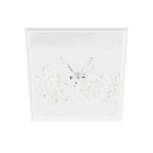 AR pilot — Peekaboo Deer — 21 × 21 in – White Frame — SKU 20667