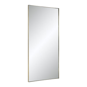 Orrin mirror by Renwil, tall rectangular shape with a silver frame, angled view.