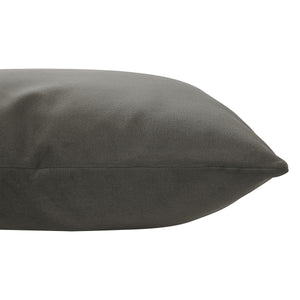 Antwerp Indoor Pillow in dark gray, side profile, tapered edges.