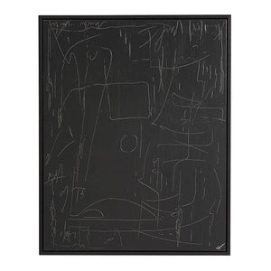 Haiku Canvas Art by Renwil featuring abstract white lines on a black background
