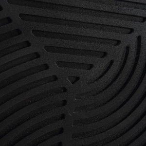 Sofia Wall Art displaying a black surface with intricate linear patterns and textures.