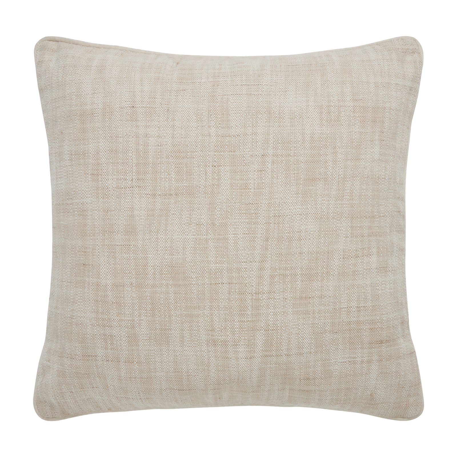 Amal indoor pillow in light beige with textured fabric surface.