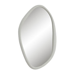 Folignio mirror featuring a unique, irregular design with a white border