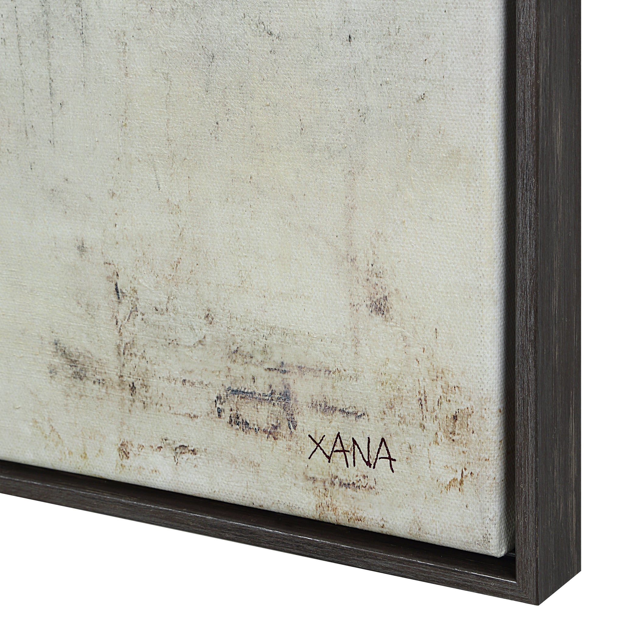 Illia canvas art detail showing the textured surface and signature 'XANA' on the edge.