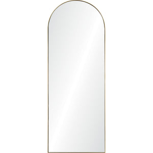 Thatcher Full Length Mirror with an arched top and gold frame, front view