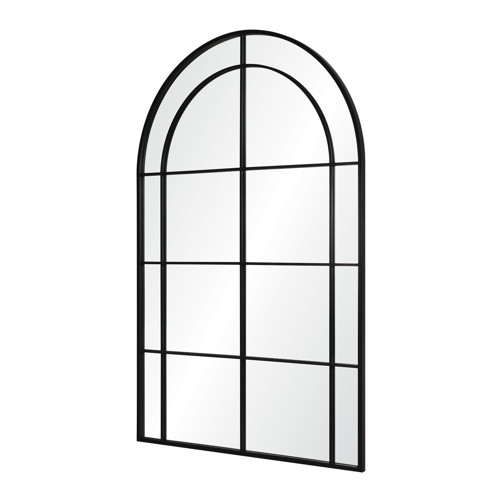 Atkinson Full Length Mirror with arched top and black grid frame