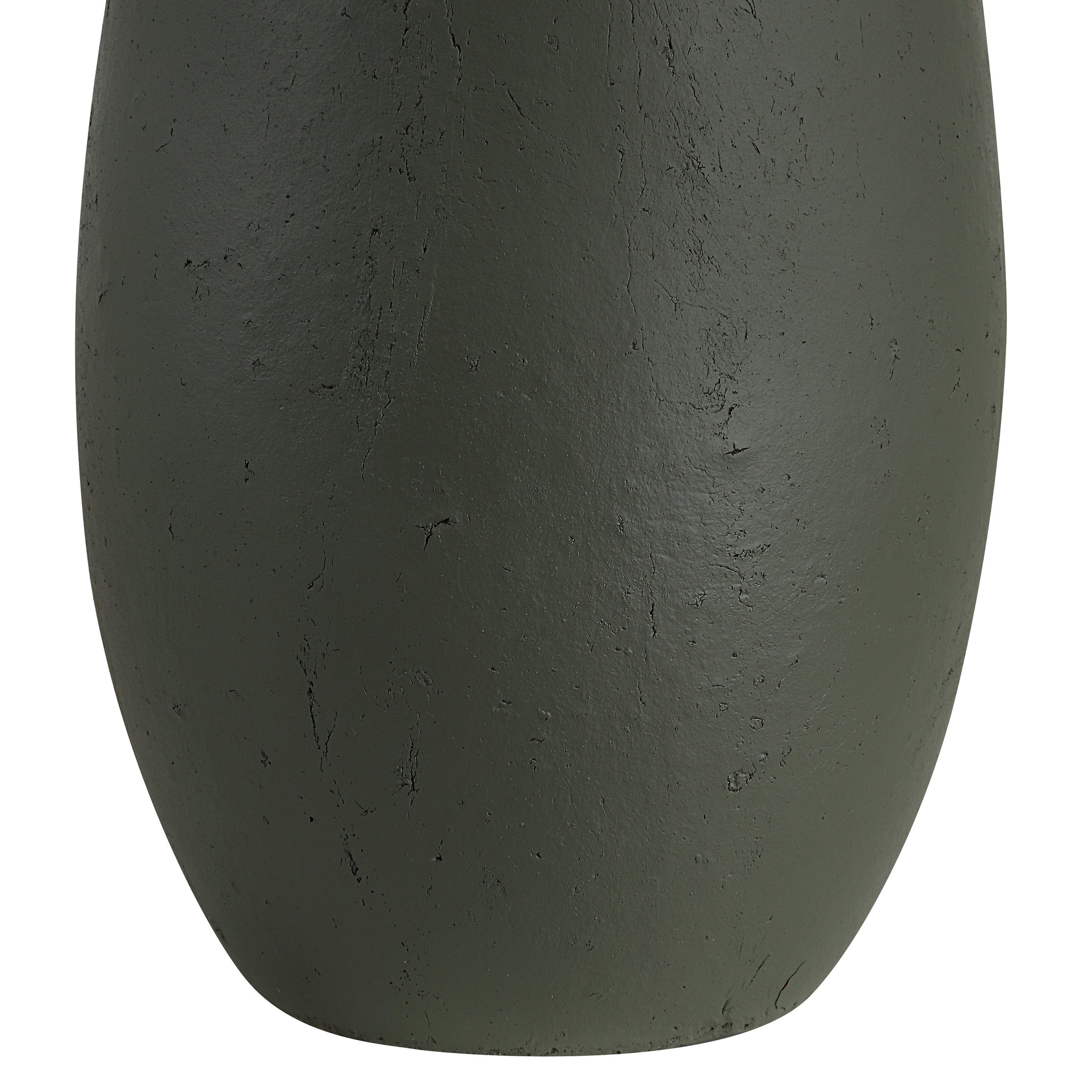 Close-up of Olso Table Lamp's dark green textured base