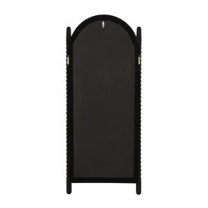 Back view of Ignatius mirror with a black finish and hanging hardware.