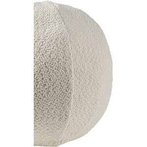 Solan Indoor Pillow in cream color, side view showcasing textured fabric.