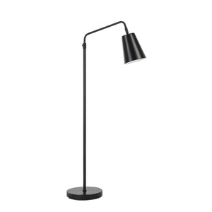 Nottingham floor lamp by Renwil in black with a conical shade and round base