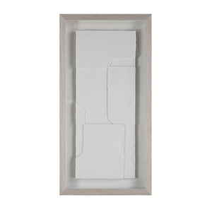 Frontal view of Arches wall art featuring white textured design in a light frame