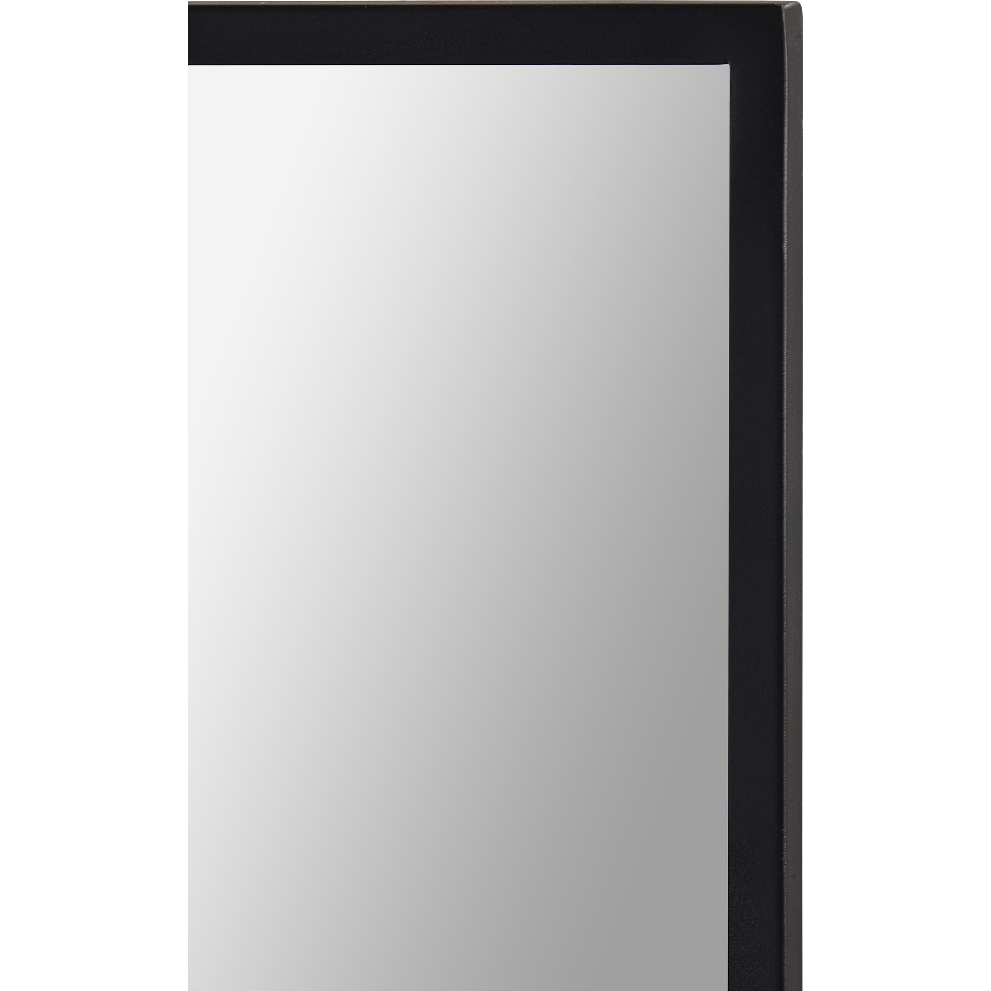 Close-up of Raizel Wall Mirror's black frame, highlighting the edge detail.