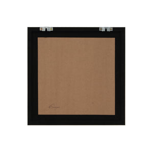 Back view of a framed Penelope printed art piece, showcasing a simple black backing.