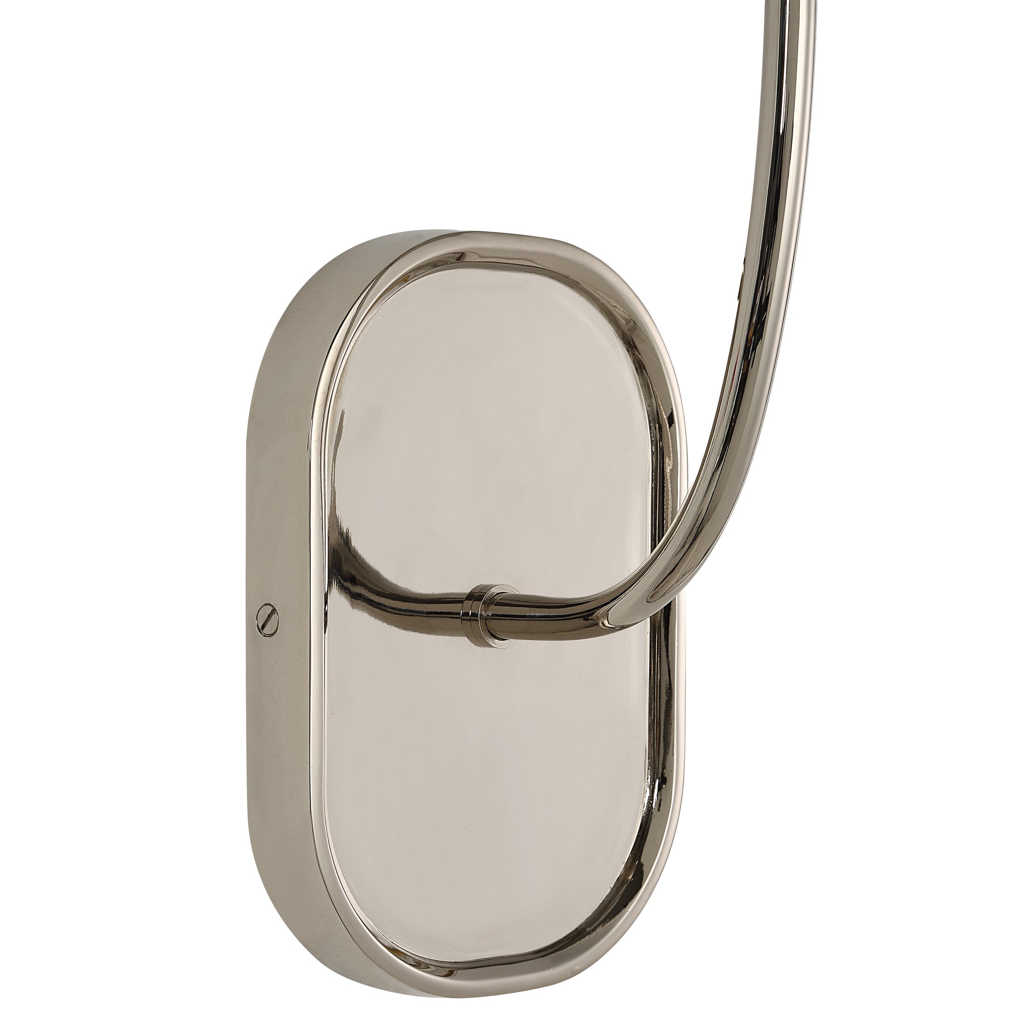 Close-up of Annona wall sconce showing polished nickel finish and sleek design.