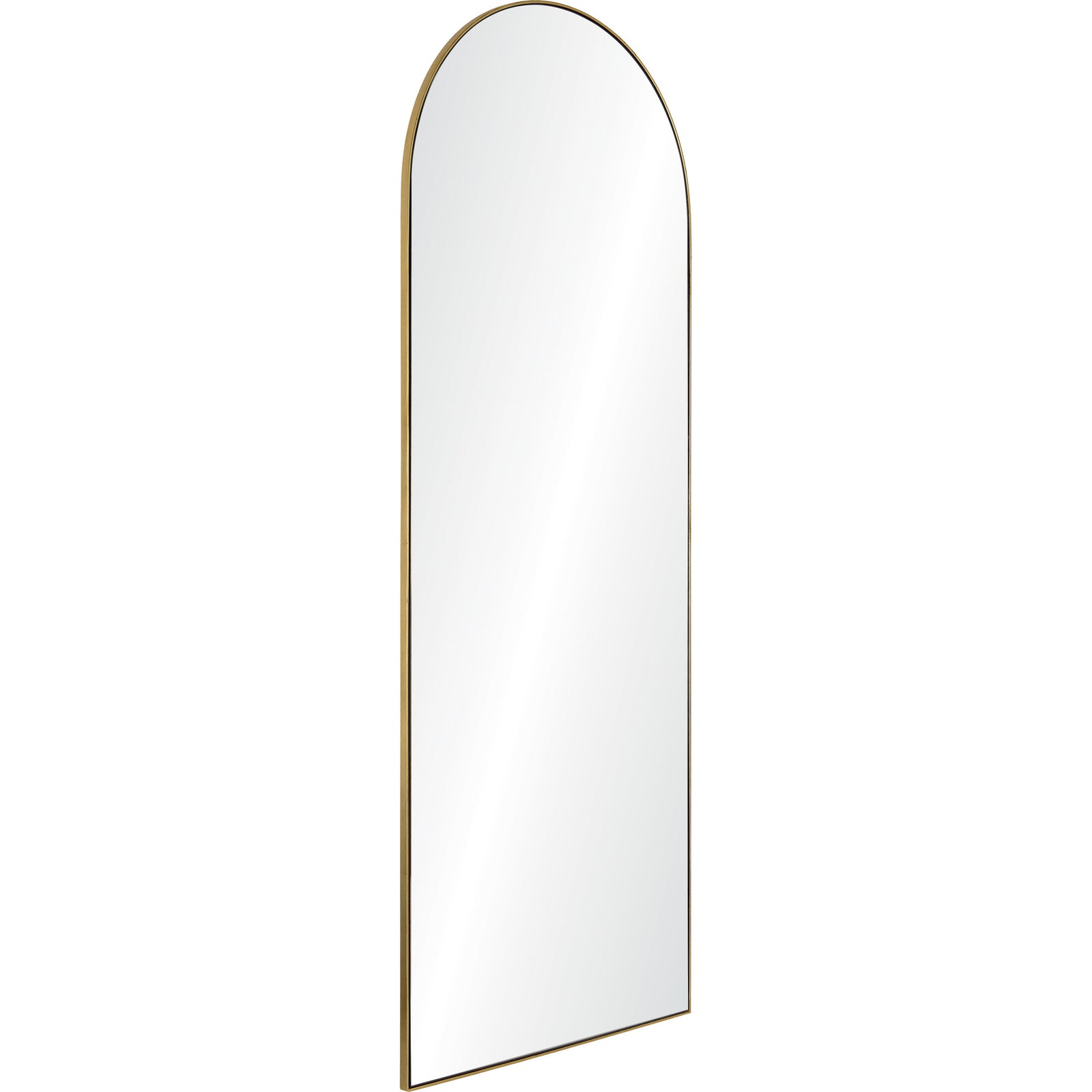 Thatcher Full Length Mirror with an arched top and gold frame, front view