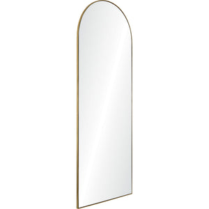 Thatcher Full Length Mirror with a gold frame, angled view showcasing the arch