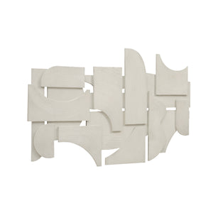 Morpho wall art displaying layered white geometric forms with textured details