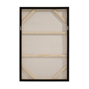 Back view of Catania canvas art, showing the wooden frame and support bars.