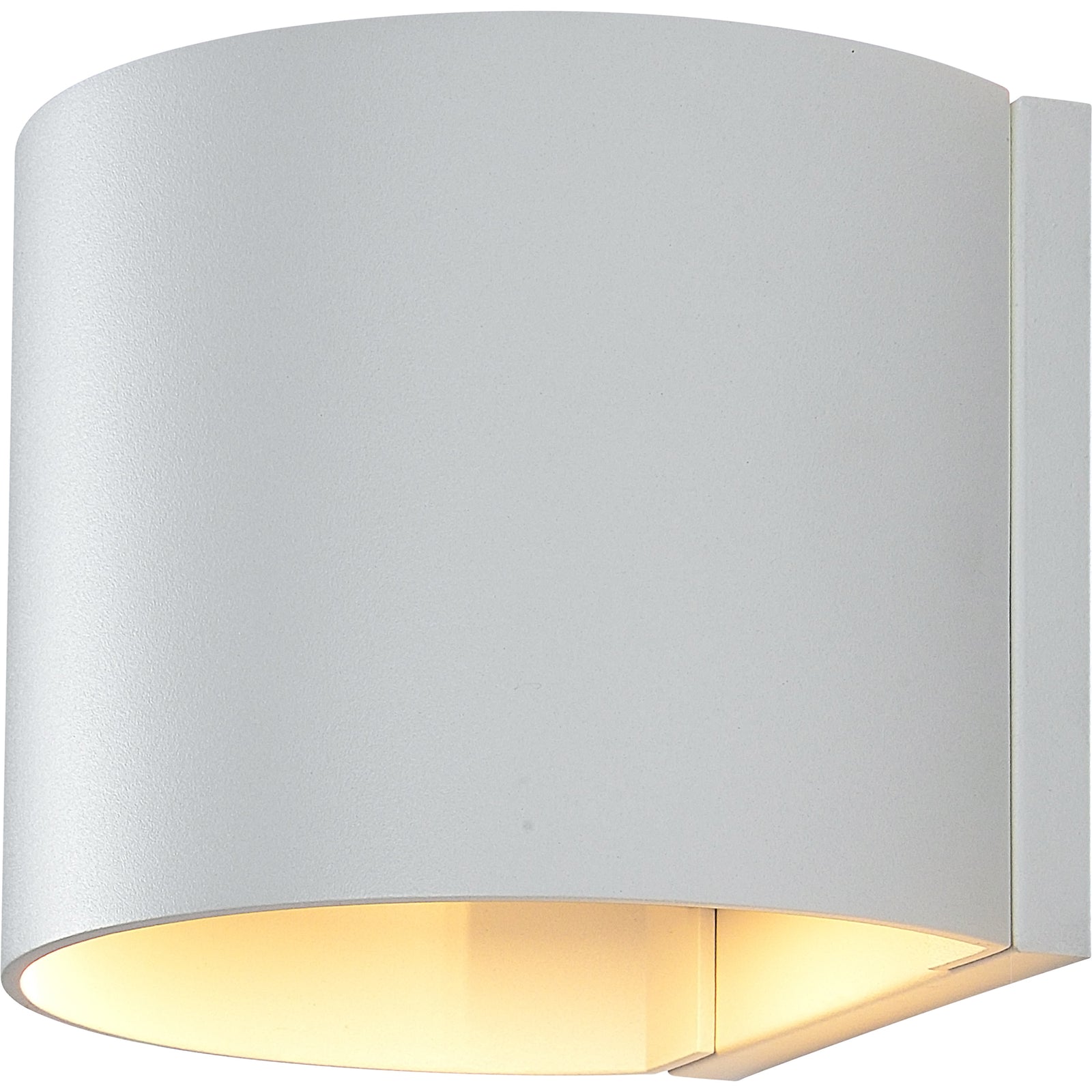 Zak Wall Sconce in white, cylindrical design with a smooth finish.