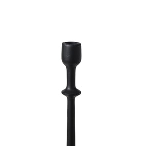 Albero Candle Holder in black, close-up view highlighting the tapered neck and cup.