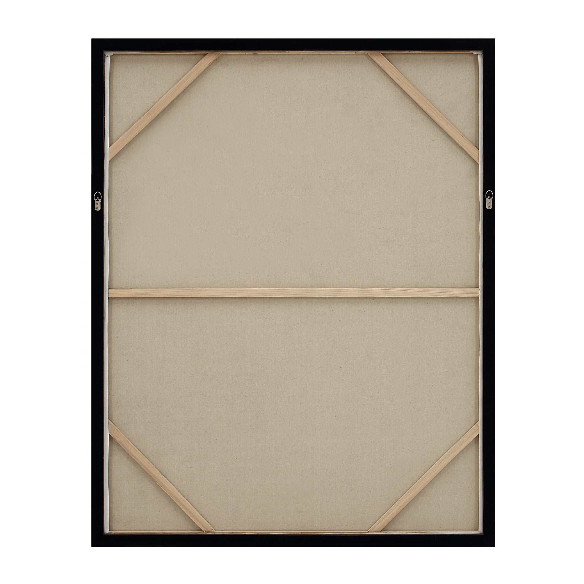 Back view of Falco canvas art displaying the wooden frame and canvas support