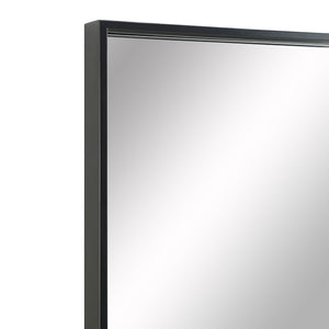 Annalise Wall Mirror close-up of the black frame, highlighting the smooth reflective surface.