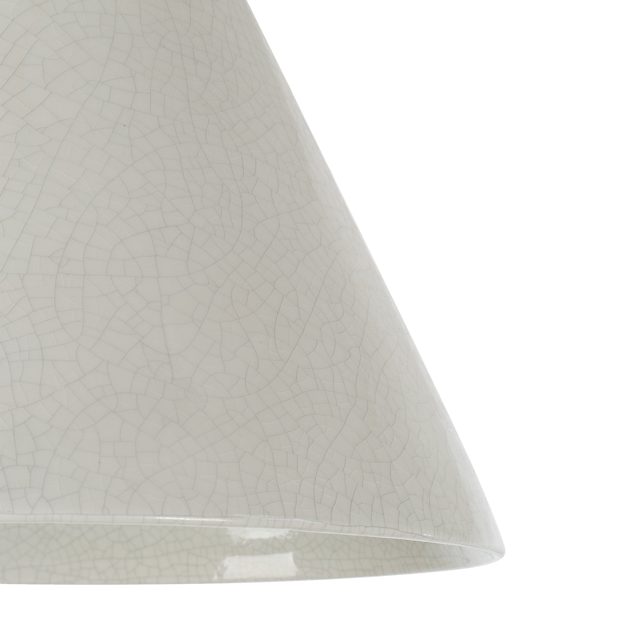 Close-up of Sebastian Flush Mount light showcasing white crackle finish and black base.