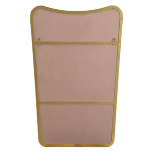 Back view of Artesia Wall Mirror with a pink backing and gold frame.