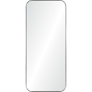 Delphinus Wall Mirror with rounded corners and a sleek silver frame