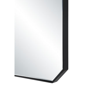 Jace mirror by Renwil, close-up of the black frame and edge detail.