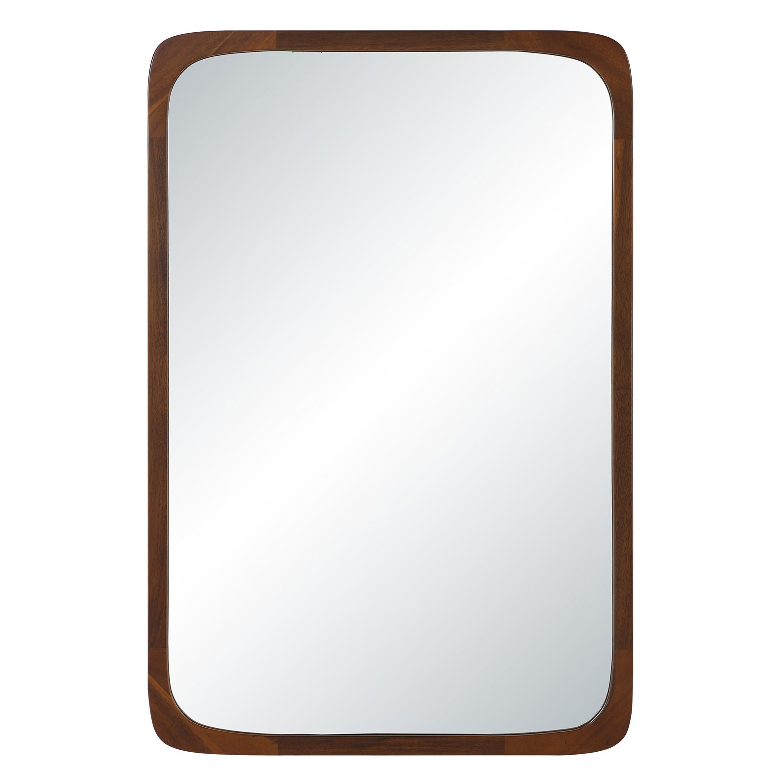 Sisley mirror with a rectangular shape and rounded edges, featuring a dark wood frame.
