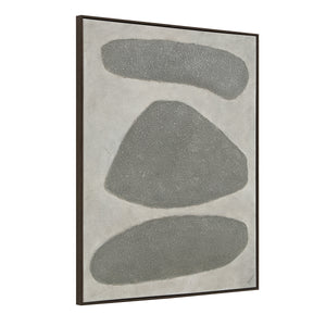 Orso Canvas Art displaying three gray shapes from a side angle against a light backdrop