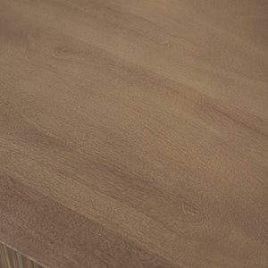 Close-up of the Jaime side table's wood surface, highlighting its natural grain.