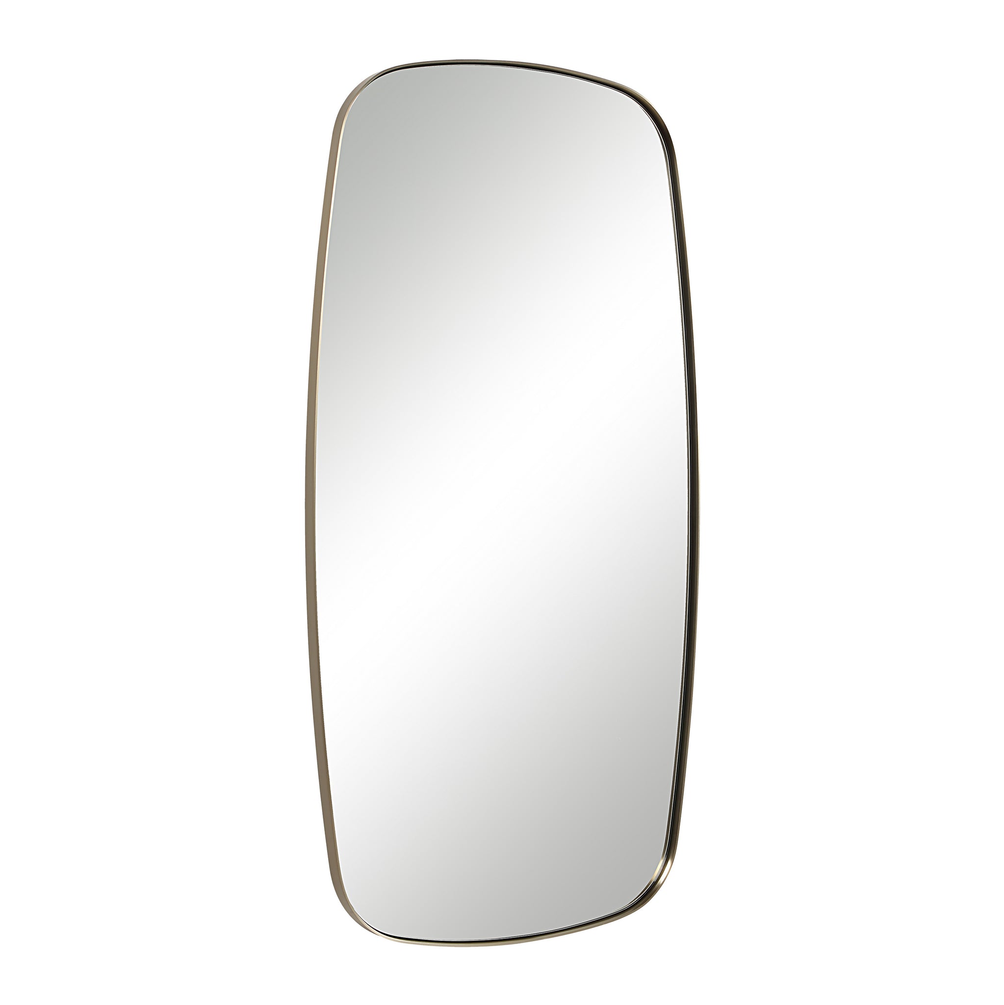Jacossa mirror featuring a rounded rectangular design with a thin gold frame