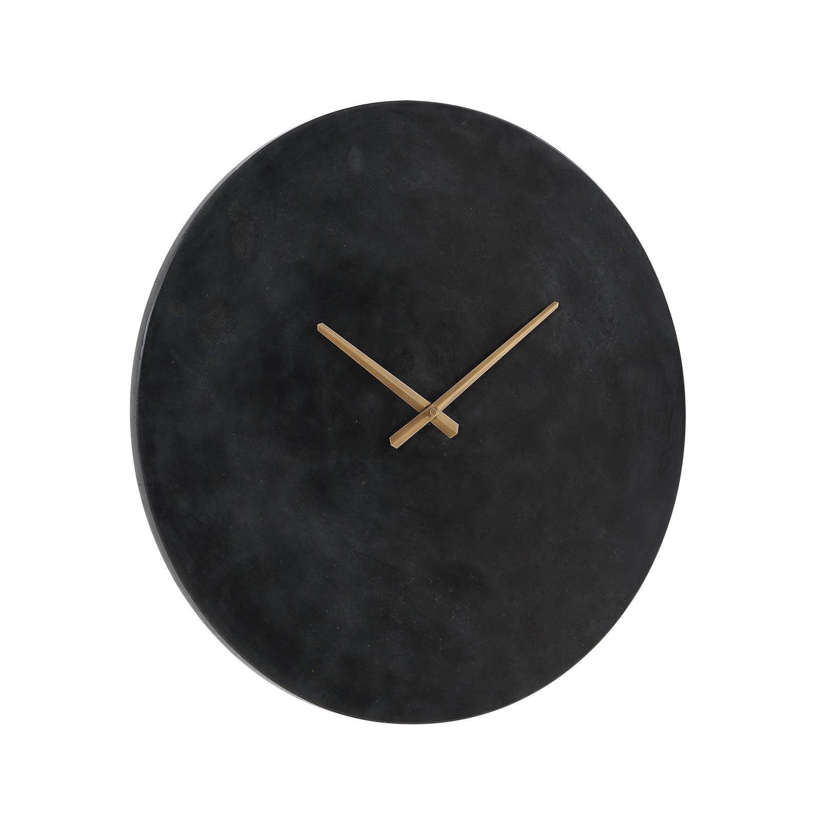 Darnay Wall Clock in black with gold hands, round shape, minimalist design.